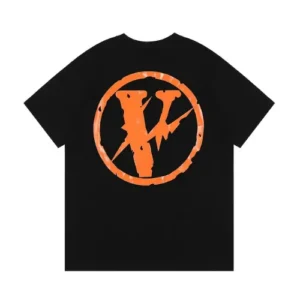 Black And Orange VLONE Friends X Fragment Tee